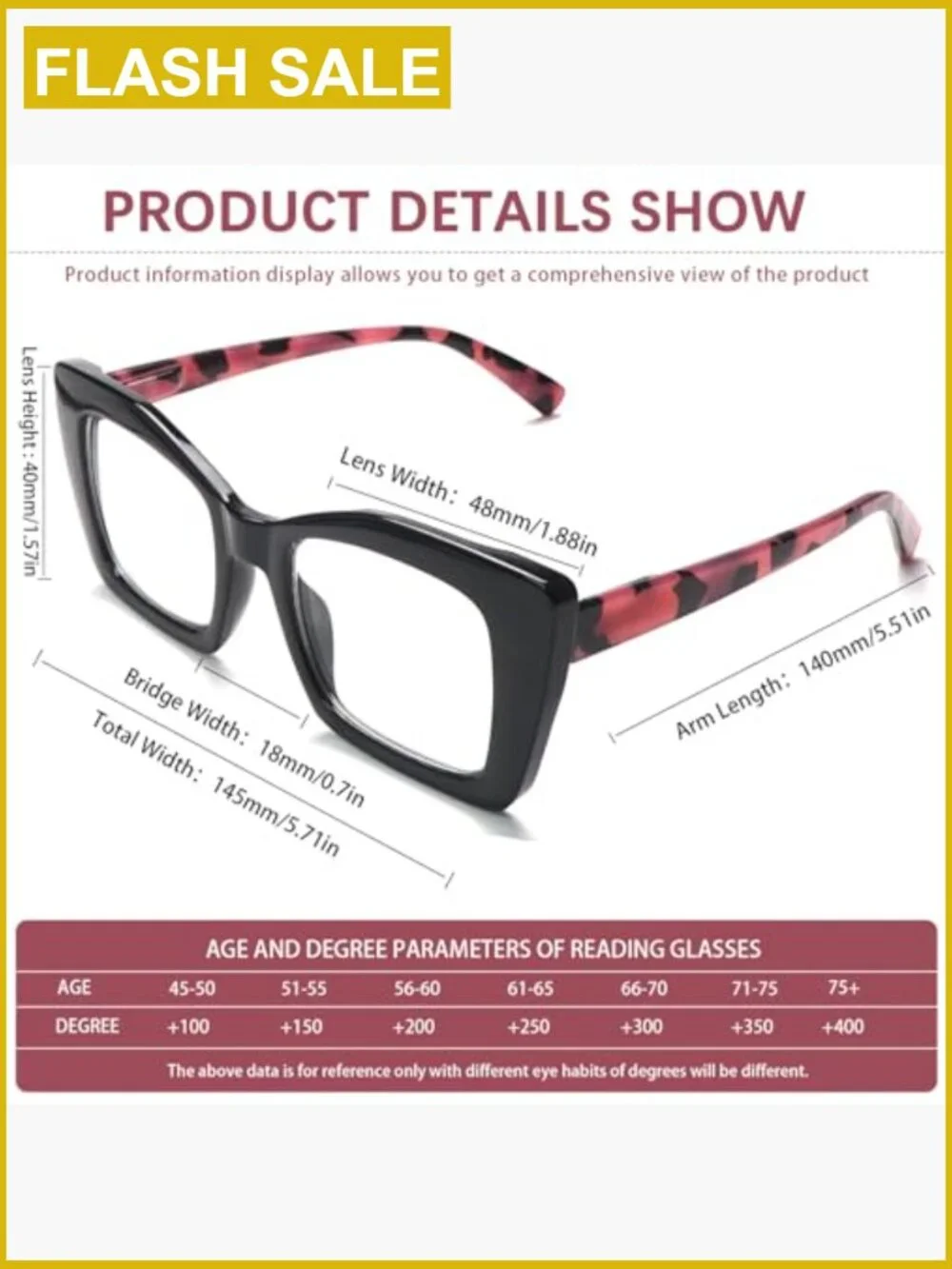 5 Pack Blue Light Blocking Oversized Square Reading Glasses for Women